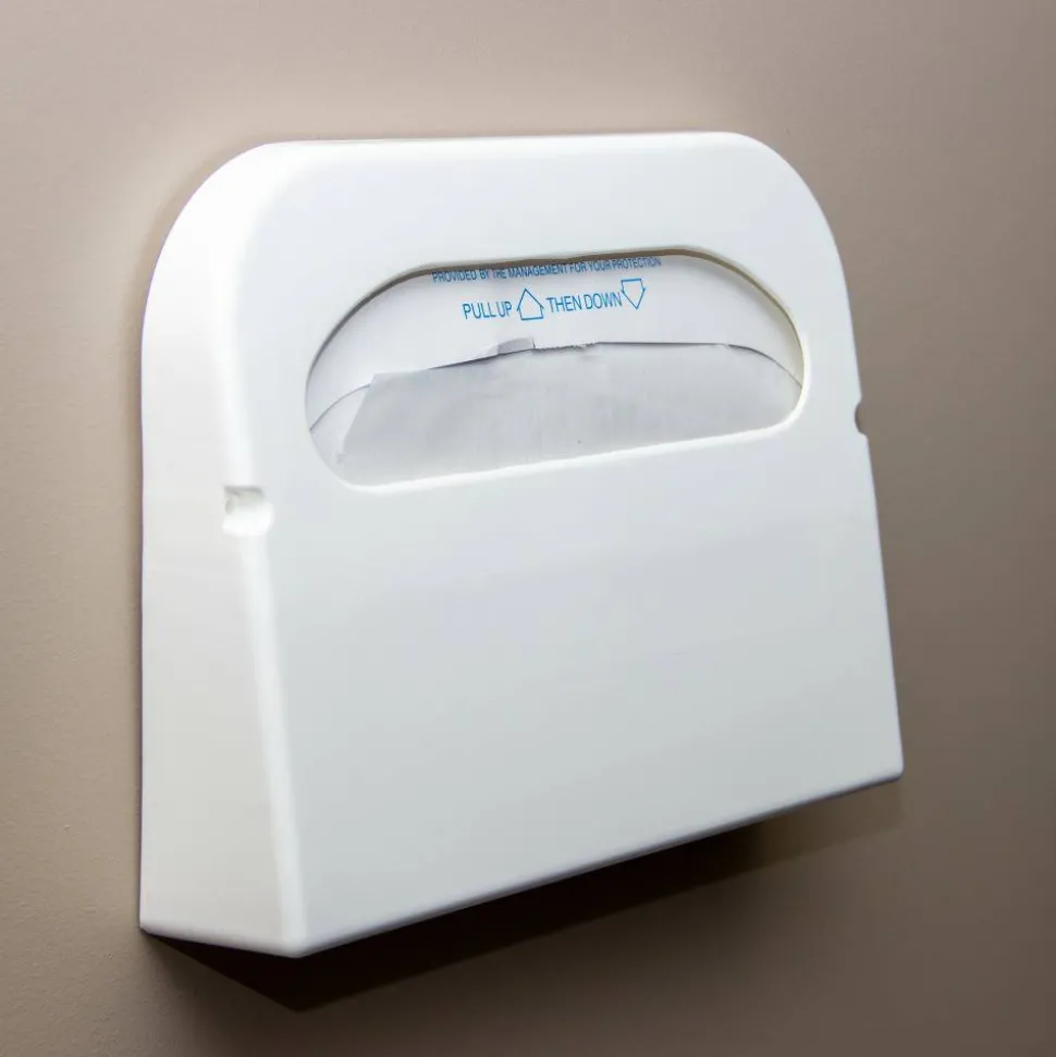 Hospeco Discreet Seat Half-Fold Toilet Seat Covers, White, 250 Sheets Per Pack, Case Of 20 Packs