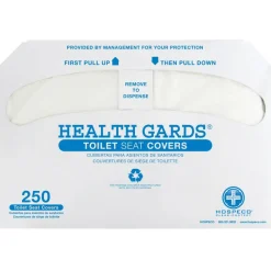 Hospeco Health Gards Half-Fold Toilet Seat Covers, White, 250 Covers Per Pack, Case Of 10 Packs