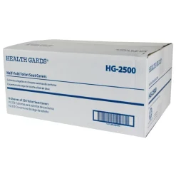 Hospeco Health Gards Half-Fold Toilet Seat Covers, White, 250 Covers Per Pack, Case Of 10 Packs