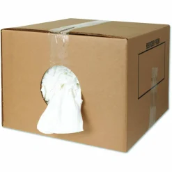 HOSPECO New Bleached White T-Shirt Rags, 25 Pounds/Bag
