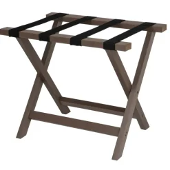 Hospitality 1 Source Composite Luggage Racks, 21”H x 22”W x 18”D, Chestnut, Pack Of 2 Racks