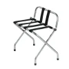 Hospitality 1 Source Metal Luggage Racks With Backrests, 26”H x 22”W x 17”D, Hammertone, Pack Of 4 Racks