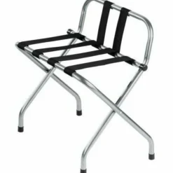 Hospitality 1 Source Metal Luggage Racks With Backrests, 26”H x 22”W x 17”D, Hammertone, Pack Of 4 Racks