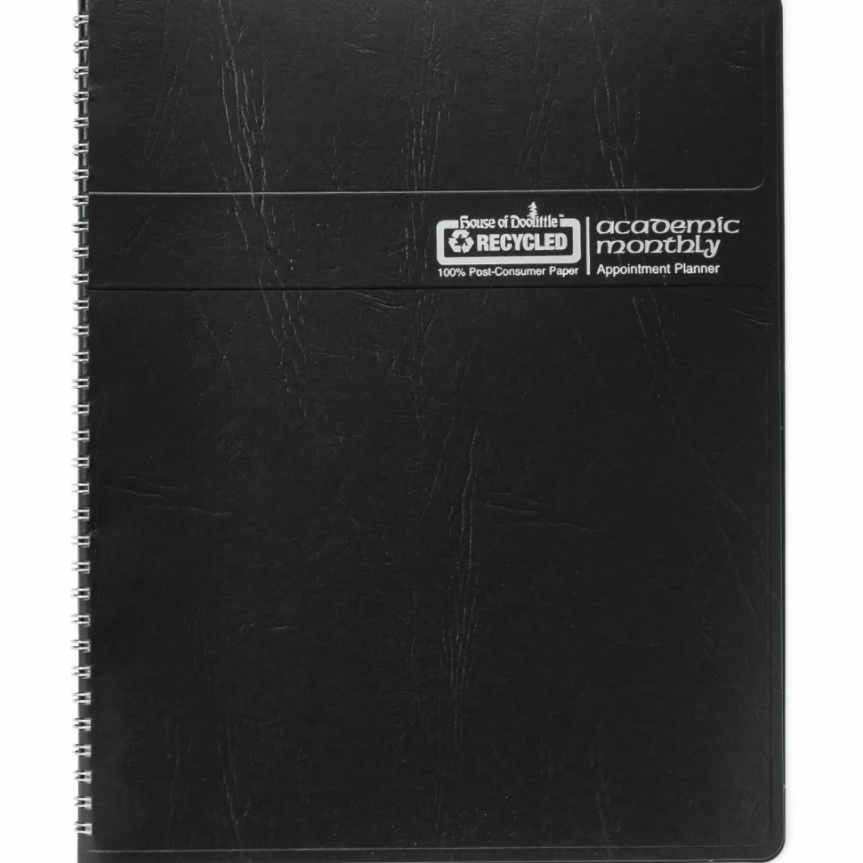 House of Doolittle Academic Year 14-Month Recycled Ruled Monthly Planner, 11 x 8.5, Black Cover, 14-Month: July 2026 to Aug 2027, 2026 to 2027 Calendar