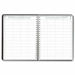 House of Doolittle Eight-Person Group Practice Daily Appointment Book, 11 x 8.5, Black Cover, 12-Month (Jan to Dec): 2027, 2027 Calendar