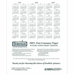 House of Doolittle Monthly Hard Cover Two-Year Planner, 11 x 8.5, Black Cover, 24-Month: Jan 2027 to Dec 2028, 2027 to 2028 Calendar
