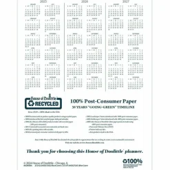 House of Doolittle Recycled Professional Weekly Planner, 15-Minute Appts, 11 x 8.5, Blue Wirebound Soft Cover, 12-Month (Jan to Dec): 2027, 2027 Calendar