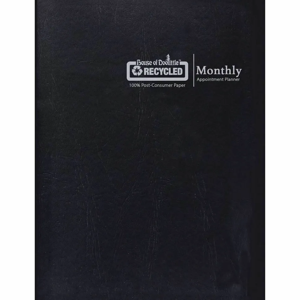House of Doolittle Recycled Ruled 14-Month Planner with Leatherette Cover, 10 x 7, Black Cover, 14-Month: Dec 2026 to Jan 2028, 2027 Calendar