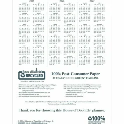 House of Doolittle Recycled Ruled 14-Month Planner with Leatherette Cover, 10 x 7, Black Cover, 14-Month: Dec 2026 to Jan 2028, 2027 Calendar