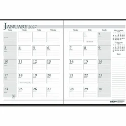 House of Doolittle Recycled Ruled 14-Month Planner with Leatherette Cover, 10 x 7, Black Cover, 14-Month: Dec 2026 to Jan 2028, 2027 Calendar