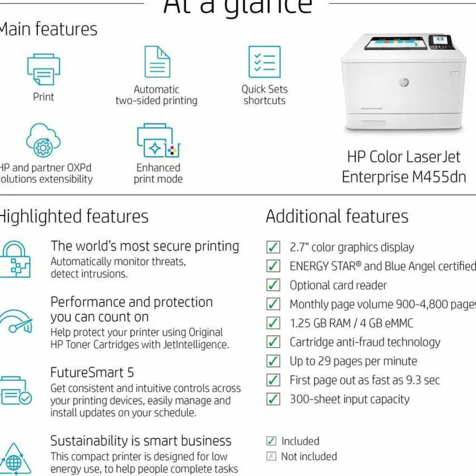 HP Color LaserJet Enterprise M455dn Laser Printer
