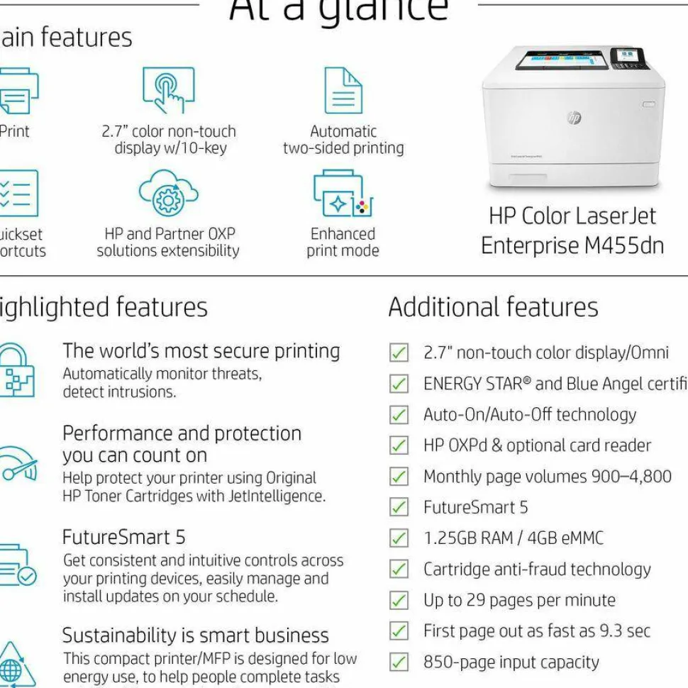 HP Color LaserJet Enterprise M455dn Laser Printer