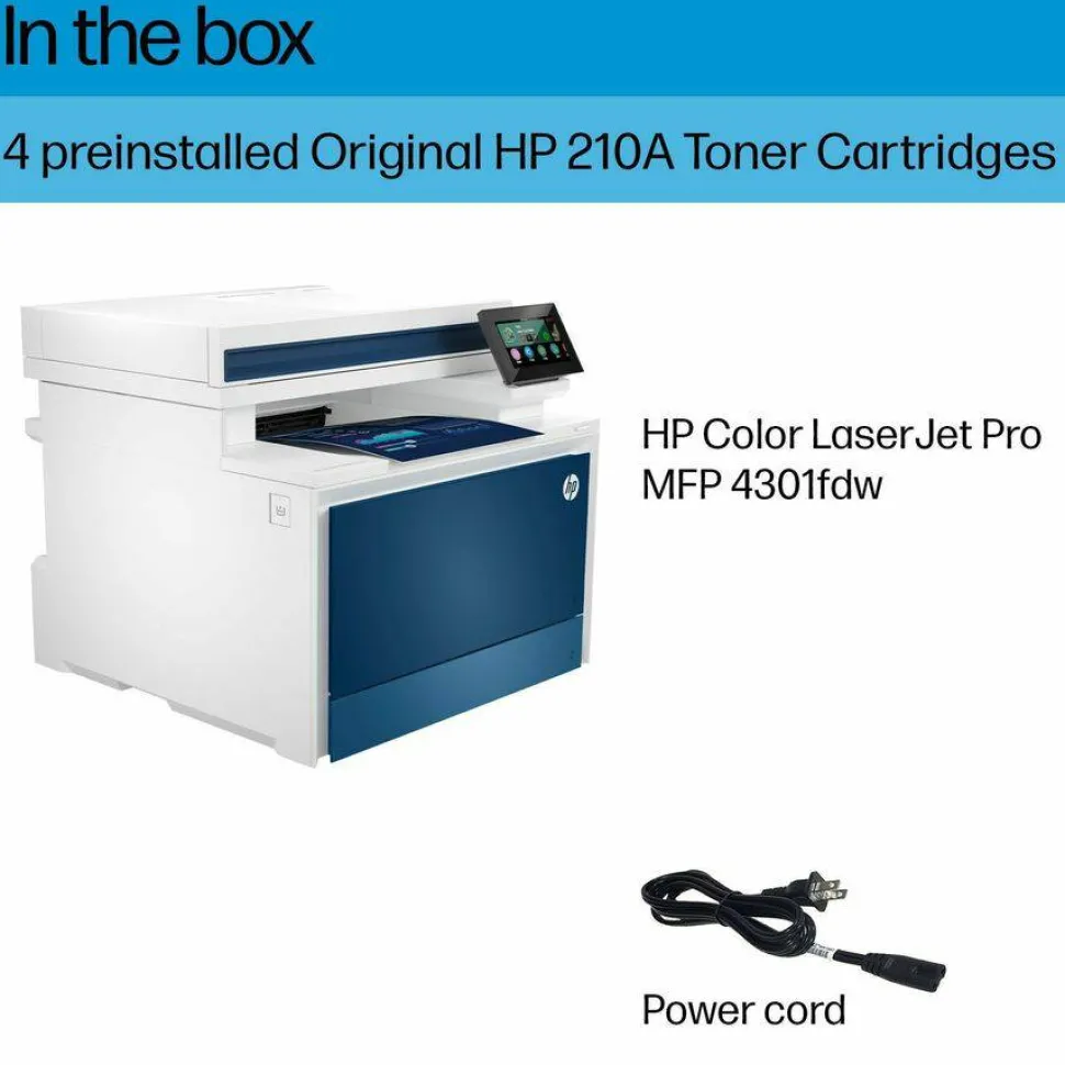 HP Color LaserJet Pro MFP 4301fdw Printer, Copy/Fax/Print/Scan