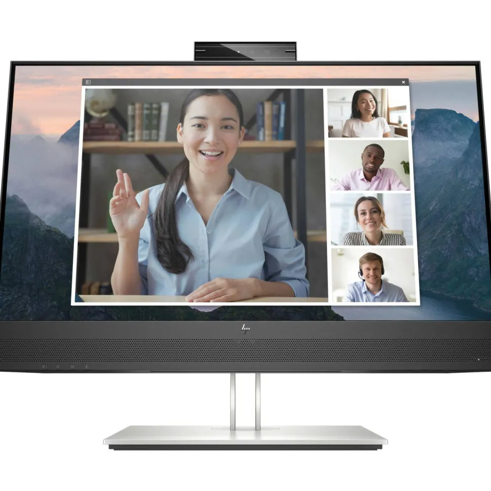 HP E24mv G4 24" Class Webcam Full HD LCD Monitor - 16:9 - Black, Silver