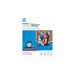 HP Everyday Photo Paper for Inkjet Printers, Glossy, Letter Size (8 1/2