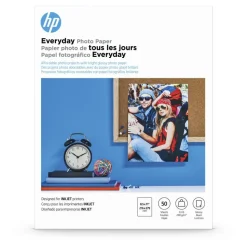 HP Everyday Photo Paper for Inkjet Printers, Glossy, Letter Size (8 1/2