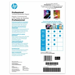 HP Laser Glossy Tri-Fold Brochure Paper, 97 Bright, 40 lb Bond Weight, 8.5 x 11, White, 150/Pack