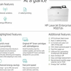 HP LaserJet Enterprise M507dn Laser Printer