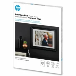 HP Premium Plus Photo Paper for Inkjet Printers, Soft Gloss, Letter Size (8 1/2" x 11"), 80 Lb, Pack Of 50 Sheets (CR667A)