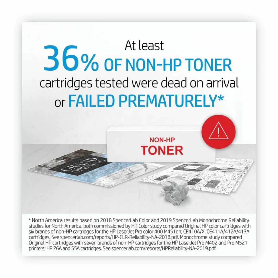 HP 26X Black High Yield Toner Cartridges, Pack Of 2, CF226XD