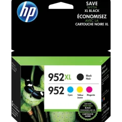 HP 952XL Black/952 Cyan; Magenta; Yellow High-Yield Ink Cartridges, Pack Of 4, N9K28AN