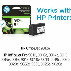 HP 962XL Black High-Yield Ink Cartridge, 3JA03AN