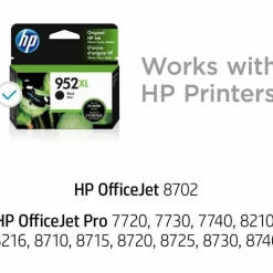 HP 952XL Black High-Yield Ink Cartridge, F6U19AN