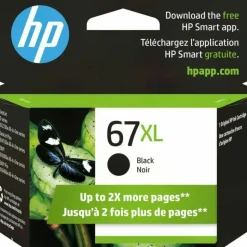 HP 67XL, (3YM57AN) High-Yield Black Original Ink Cartridge