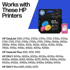 HP 67XL, (3YM58AN) High-Yield Tri-Color Original Ink Cartridge