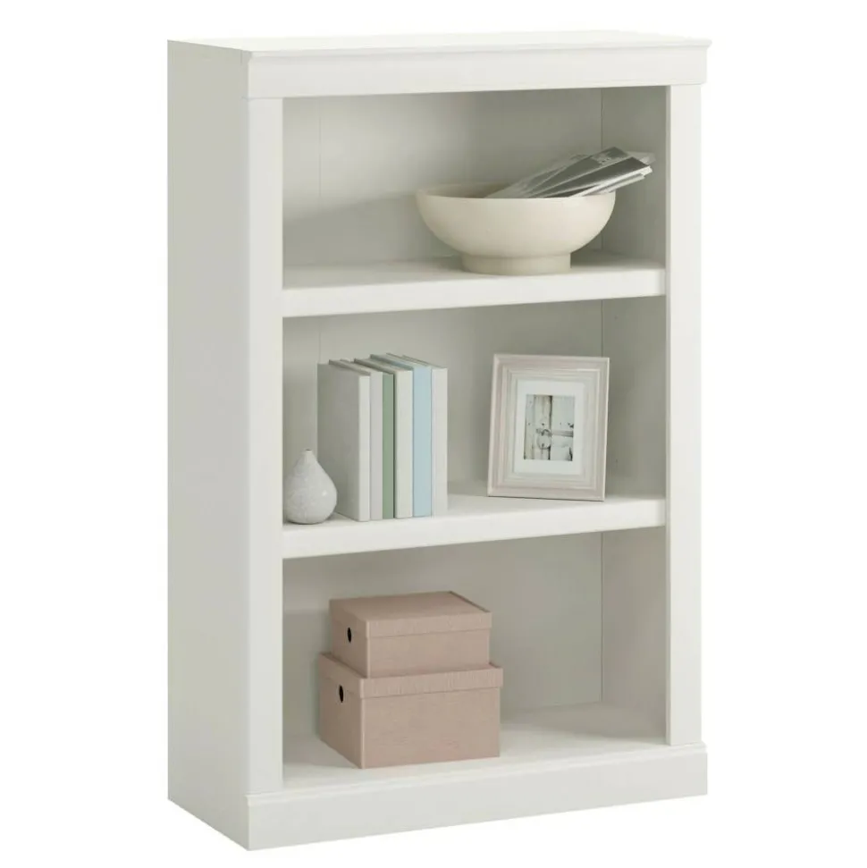 45"H 3-Shelf Bookcase, Arctic White