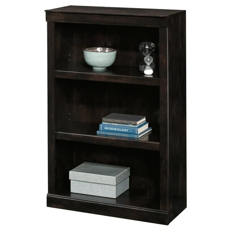 45"H 3-Shelf Bookcase, Peppered Black