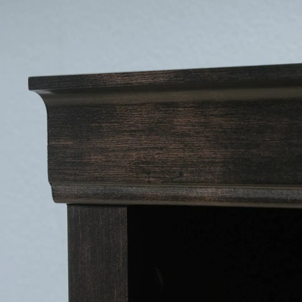 45"H 3-Shelf Bookcase, Peppered Black