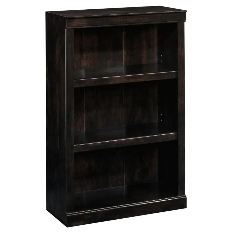 45"H 3-Shelf Bookcase, Peppered Black