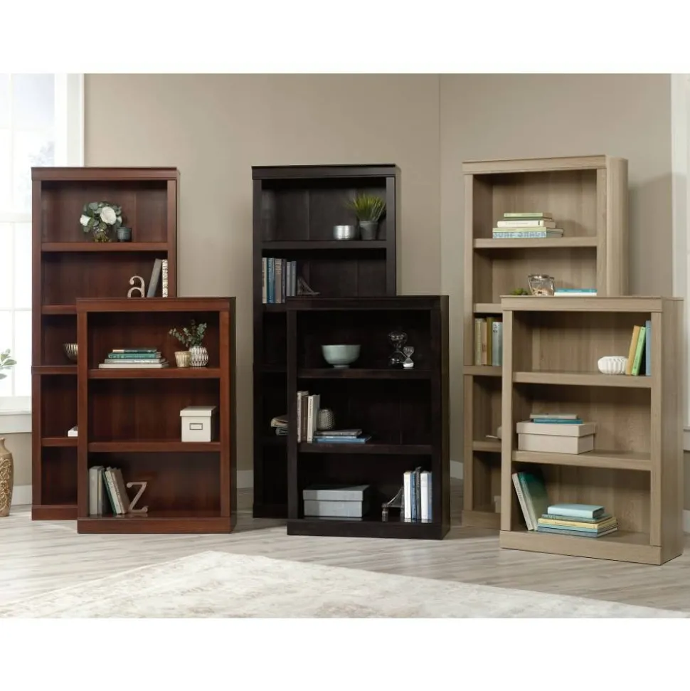 45"H 3-Shelf Bookcase, Peppered Black