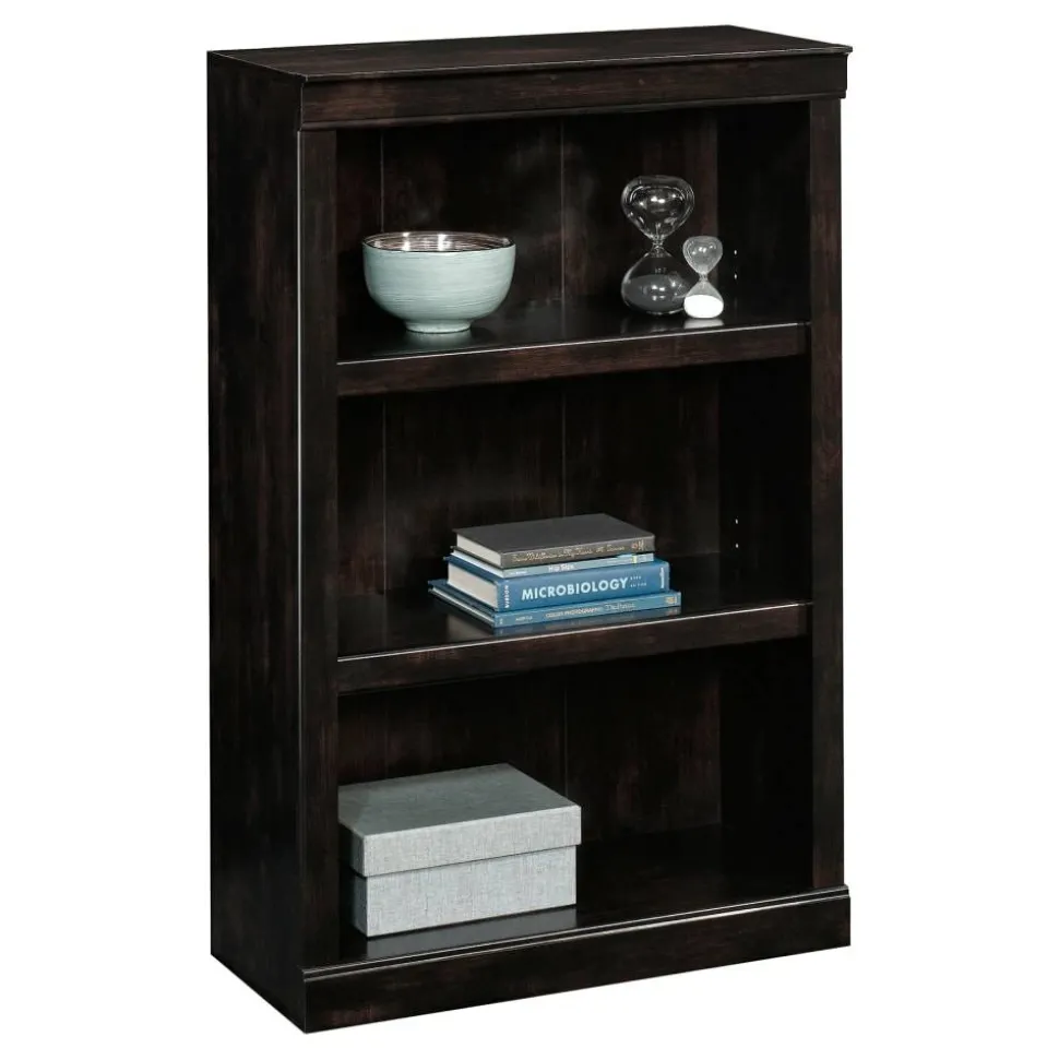 45"H 3-Shelf Bookcase, Peppered Black