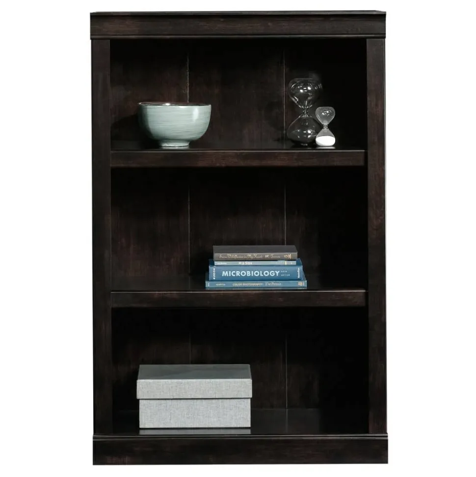 45"H 3-Shelf Bookcase, Peppered Black