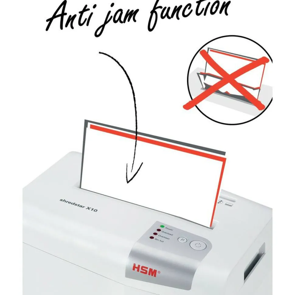 HSM Shredstar 10 Sheet Cross-Cut Shredder, X10