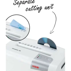 HSM shredstar X5 5 Sheet Cross-Cut Shredder, HSM1043W