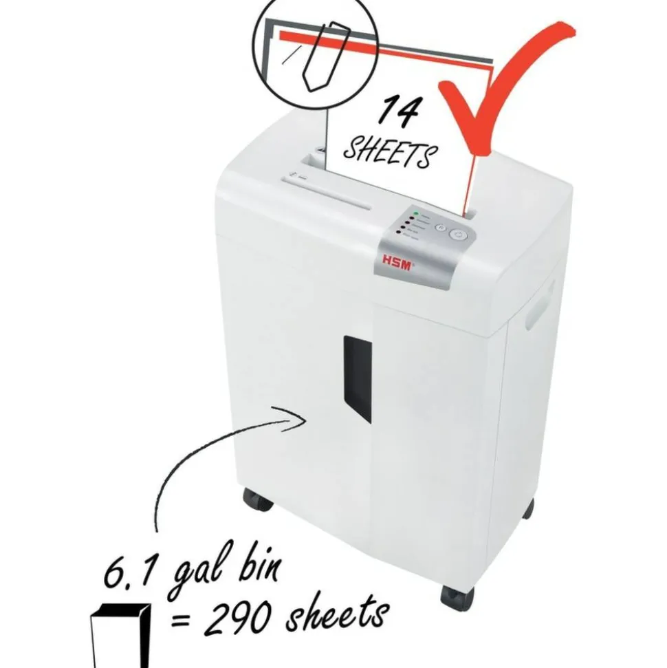 HSM shredstar X14 14 Sheet Cross-Cut Shredder, HSM1057W