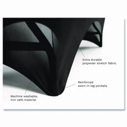 Iceberg Fabric Table Cover, 30" x 72", Black