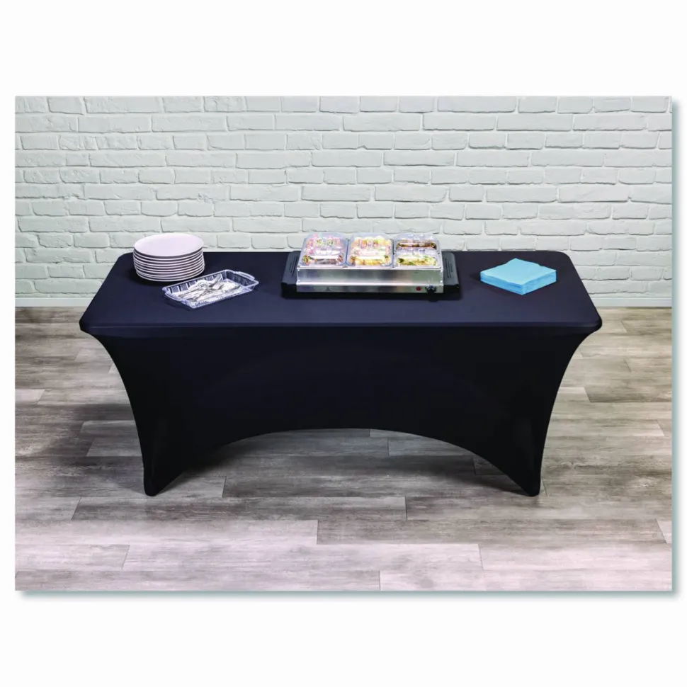 Iceberg Fabric Table Cover, 30" x 72", Black
