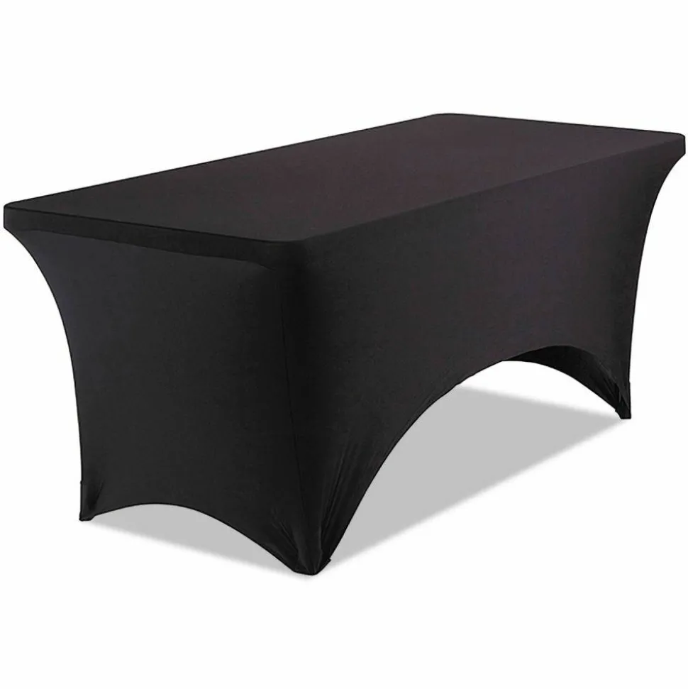 Iceberg Fabric Table Cover, 30" x 72", Black