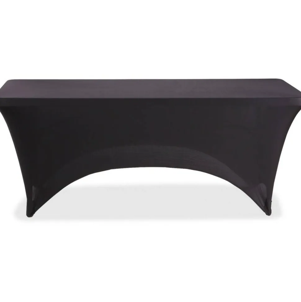 Iceberg Fabric Table Cover, 30" x 72", Black