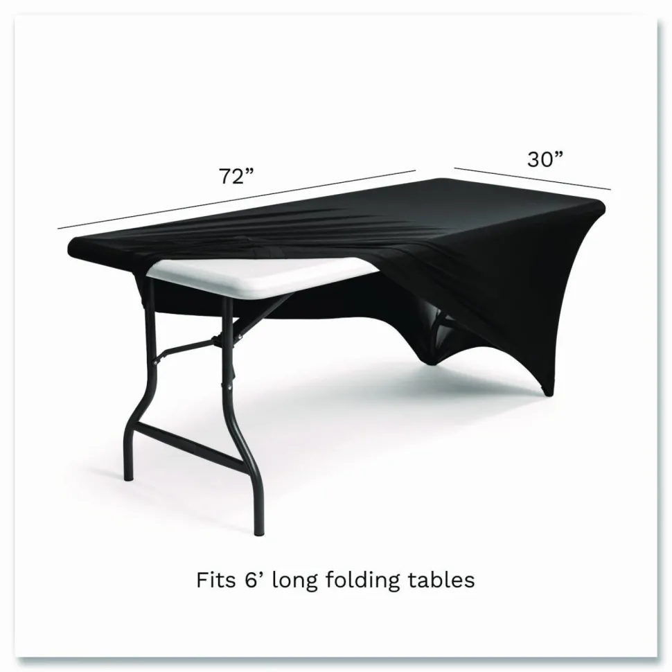 Iceberg Fabric Table Cover, 30" x 72", Black