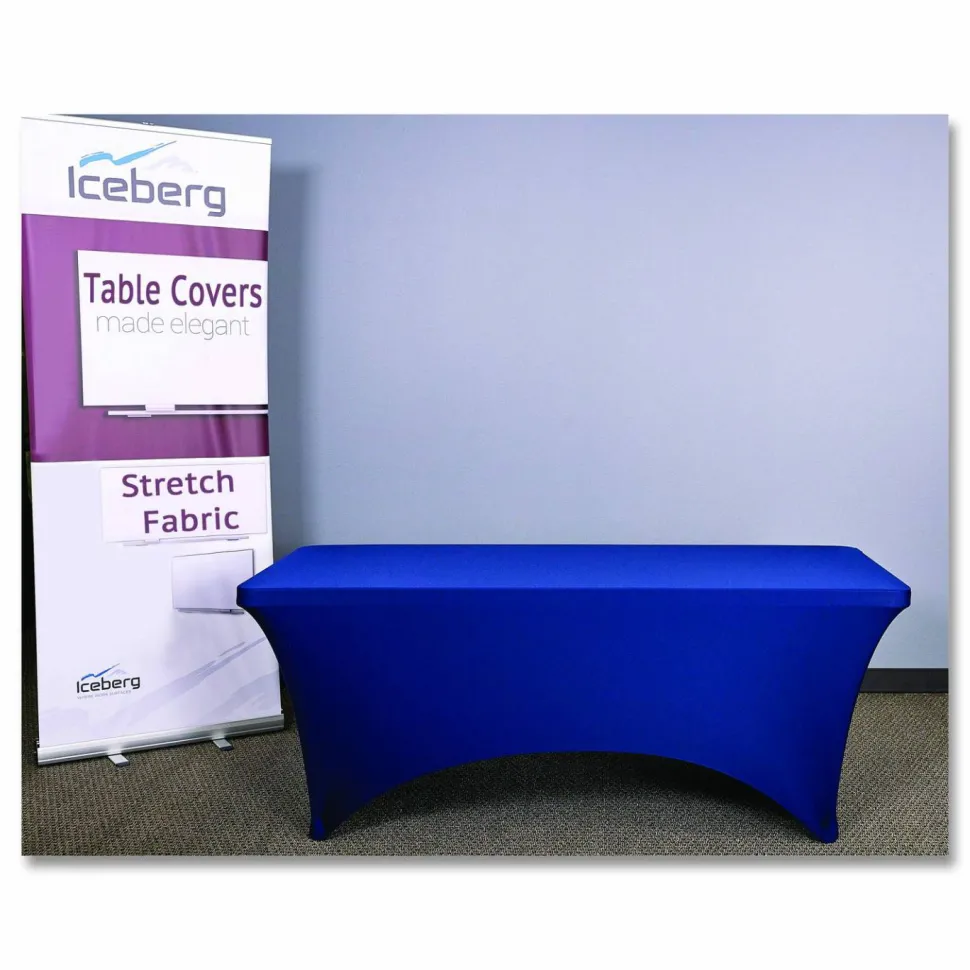 Iceberg Stretch Fabric Table Cover, 72" x 30", Blue