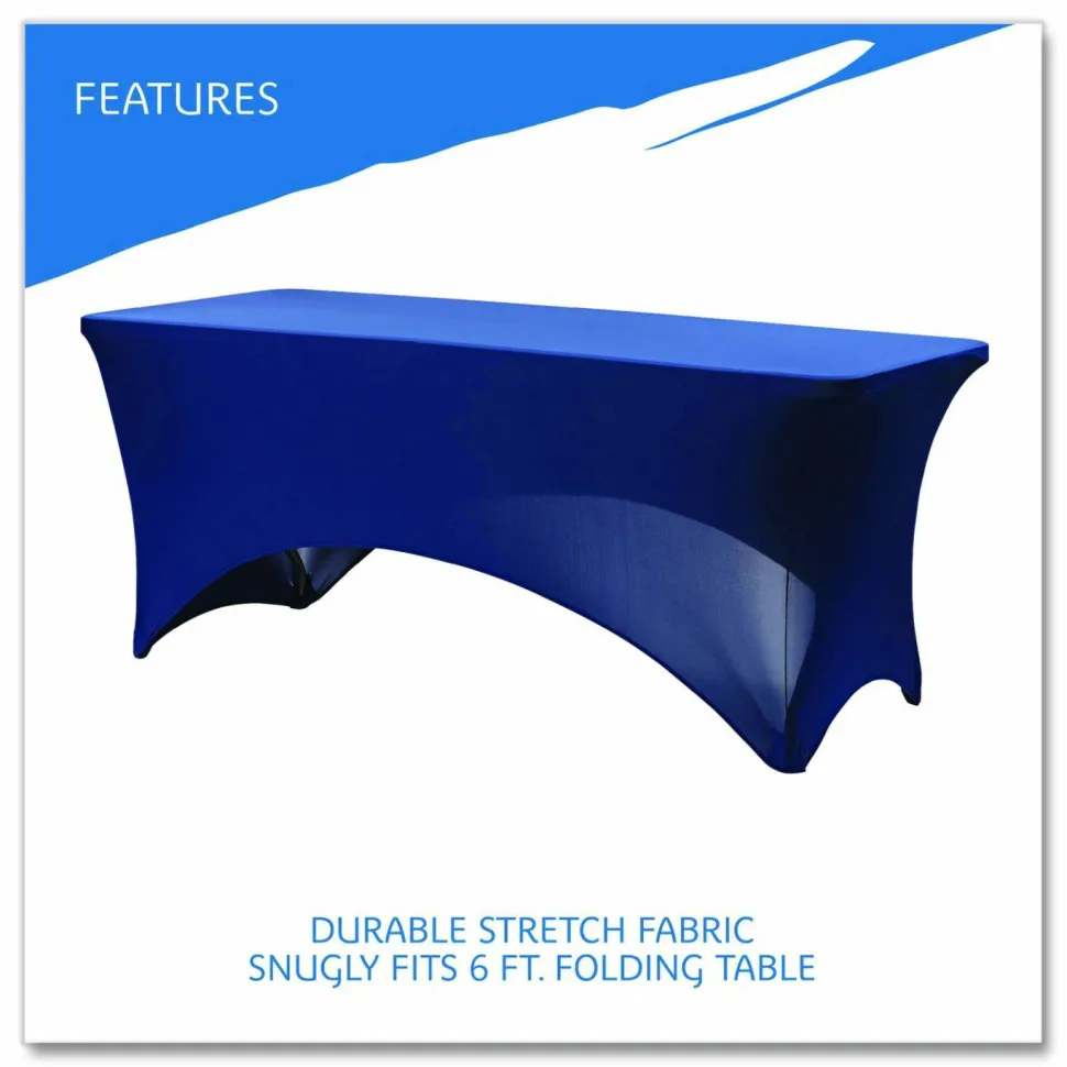 Iceberg Stretch Fabric Table Cover, 72" x 30", Blue