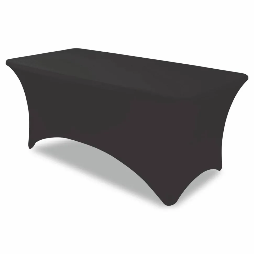 Iceberg Stretch Fabric Table Cover, 96" x 30", Black
