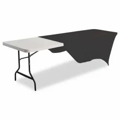 Iceberg Stretch Fabric Table Cover, 96" x 30", Black