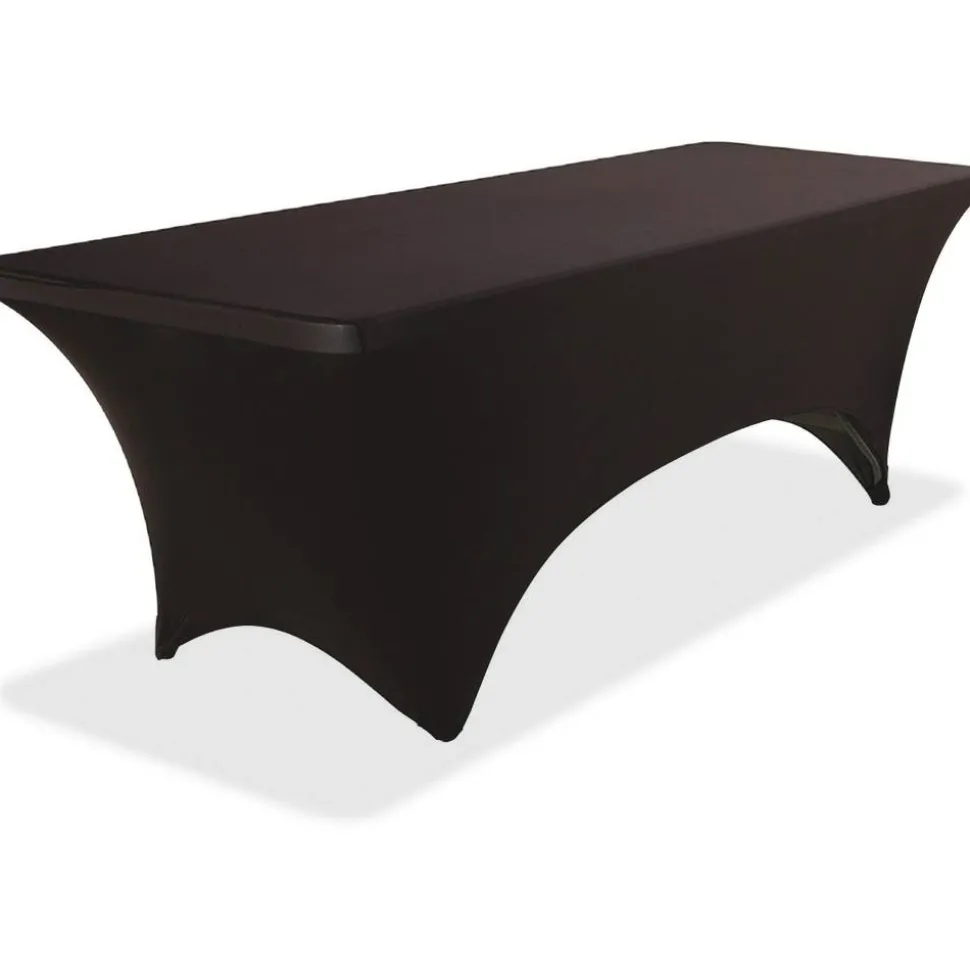Iceberg Stretch Fabric Table Cover, 96" x 30", Black