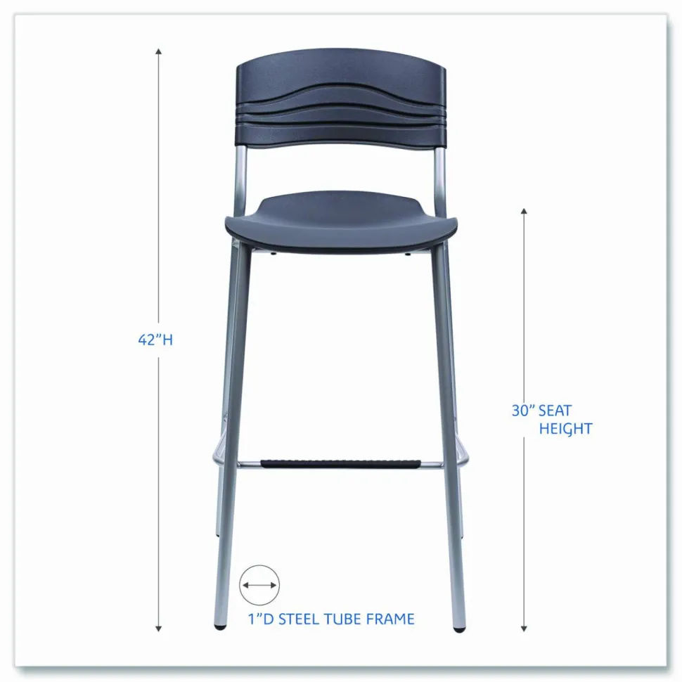 Iceberg CaféWorks Bistro Stool, Graphite/Silver